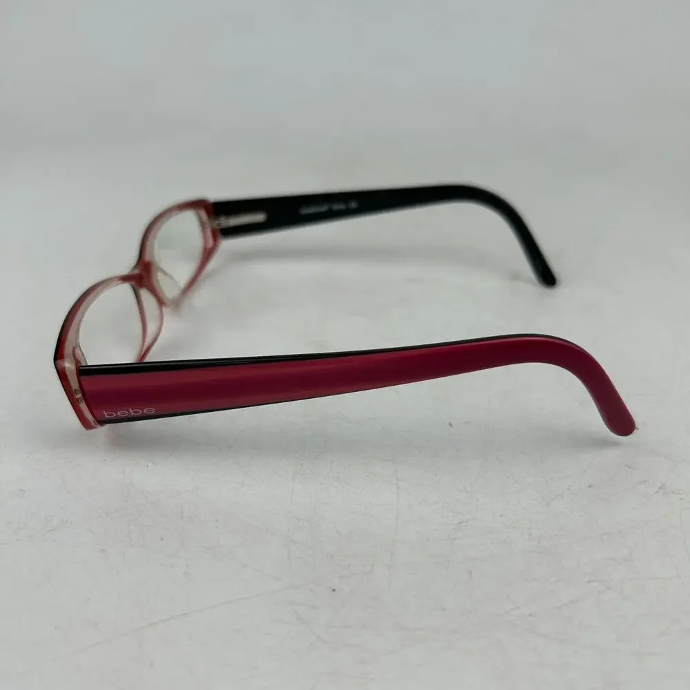 Bebe Envy Eyeglasses Frame Womens Haute Pink Rectangular‎ 49-14-135mm